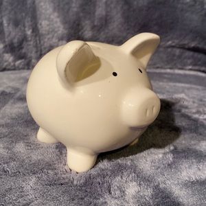 Vintage White Piggie Bank